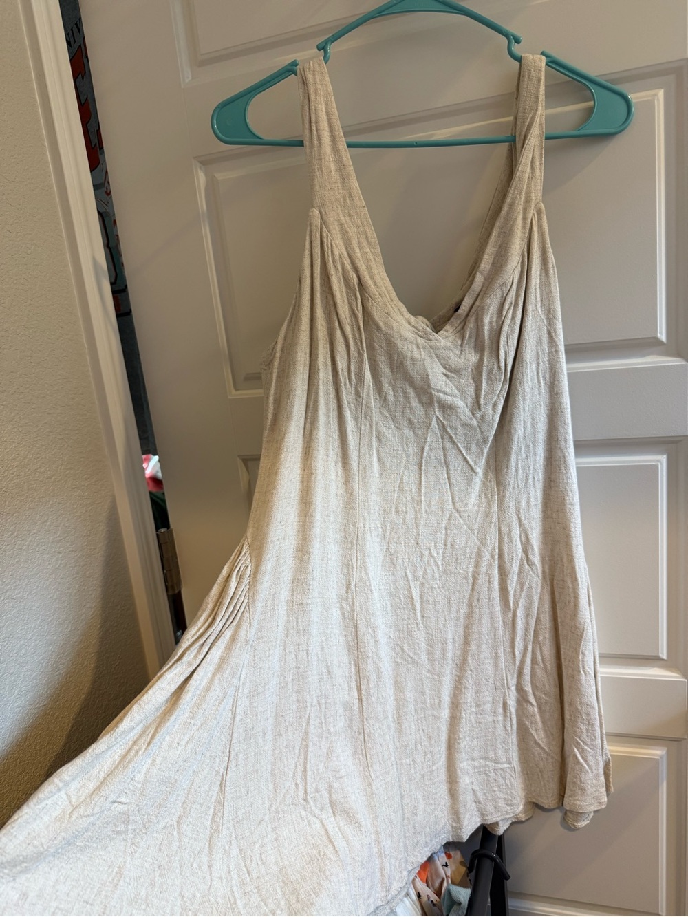 Lightweight Cream V-Neck Maxi Dress
